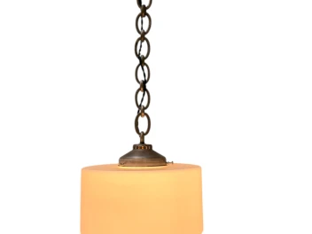 Art Deco Pendant Lamp with Original Milk Glass Shade, 1930s